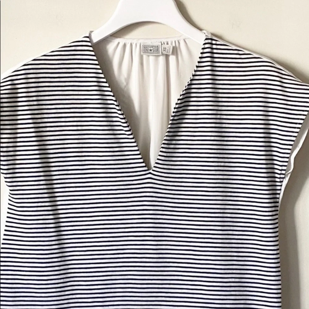 Converse Striped Split Collar Blouse Size XS - Picture 5 of 7